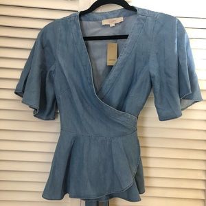 Loft Chambray Wrap Shirt